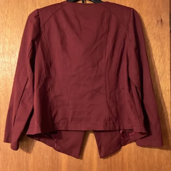 INC Women’s 0X Jacket Burgundy - Picture 5 of 6